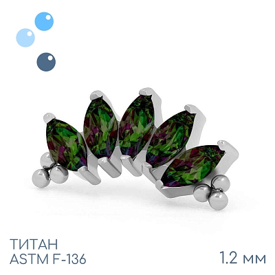 Накрутка-кластер 5K Bead Marquise Vitrail 1.2 мм